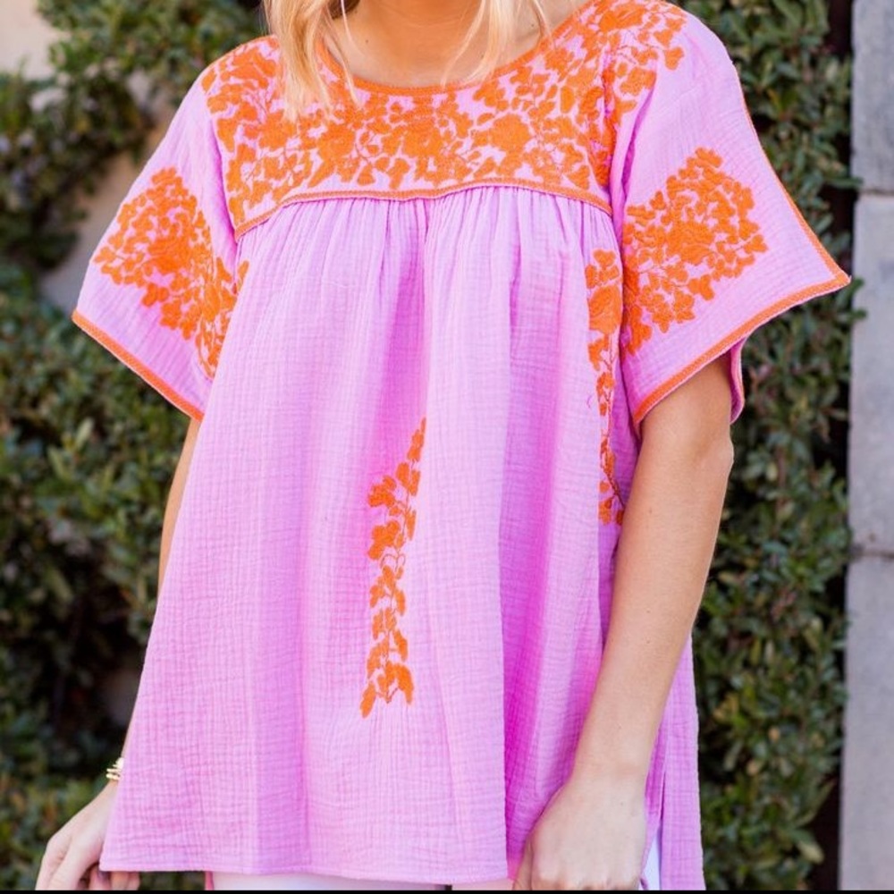 J Marie embroidered blouse